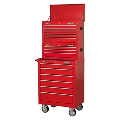 Image of Sealey American Pro Topchest, Mid Box &amp; Rollcab 14 Drawer Stack Red