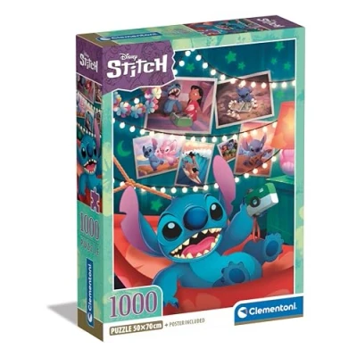 Image of Clementoni 39793 Puzzle Disney Stitch Jigsaw 1000 Pieces For Adults Comic Made In Italy