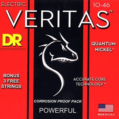 Image of DR Strings VERITAS™ Coated Core Technology Electric Guitar Strings: Medium 10 46