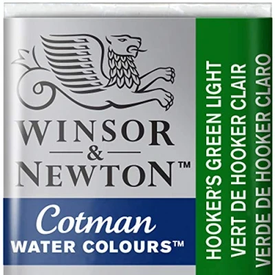 Image of Winsor &amp; Newton Cotman Watercolour Paint Half Pan Hookers Green Light 314