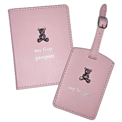 Image of Widdle Celebrations My First Passport Cover &amp; Luggage Tag Set Pink 2769