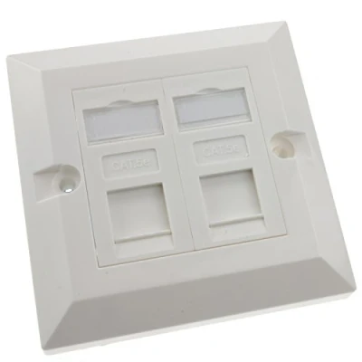 Image of kenable RJ45 Face Plate Wall Sockets Cat5E Double 2 Port with Keystones Jacks