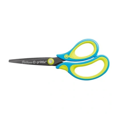 Image of Pelikan Griffix School Scissors For Right Handed/Left Handed Users Handers Neon fresh blue.