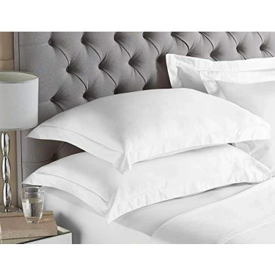 Image of Riva Paoletti Quality Oxford Pillowcase Optic White 200 Thread Count 100% Plain Cotton Percale Machine Washable 50 x 75cm (20&quot; 30&quot; inches)