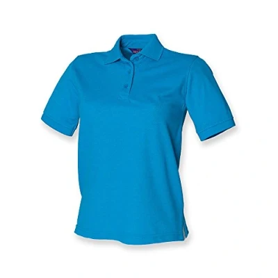 Image of Henbury Ladies Pique Polo Shirt : Color Sapphire Size 16