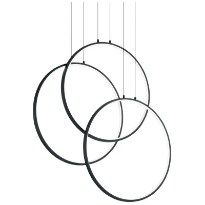 Image of Frame LED Decorative Integrated Pendant Light Black, 3000K