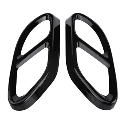 Image of Automotive Exhaust Muffler, Keenso 1Pair Car Tail Muffler Tip Pipe Cover Trims for C class w205 Coupe GLC B w246 E w212 w213 C207 A w176(Black) Interior