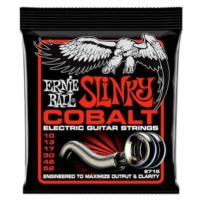 Image of Ernie Ball Cobalt slinky skinny to heavy bottom 10 52 electric guitar strings 2715 (2 PACKS)