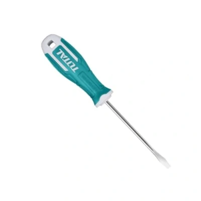 Image of TOTAL Flat Tip Screwdriver Steel S2 Magnetic Round Shaft 6.5 mm Diameter Length 125