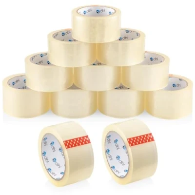 Image of Dihl Packaging Parcel Tape, Heavy Duty, Clear Transparent, 48mm x 66m, Secure Adhesive Sticky Tape for Parcels, Boxes, Cartons, Postage, House Moving, 72 Rolls