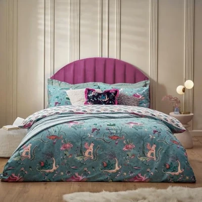 Image of furn. Athena Mythological Duvet Cover Set, Mineral Blue