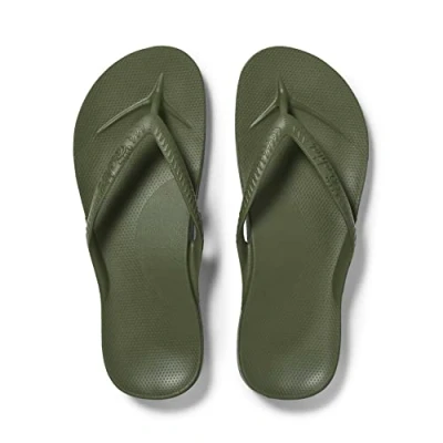 Image of ARCHIES Arch Support Flip Flops for Men &amp; Women Orthotic Sandals Plantar Fasciitis Relief Lightweight, Cushioning, Shock Absorbing Walking, Foot Pain Olive (UK 3)