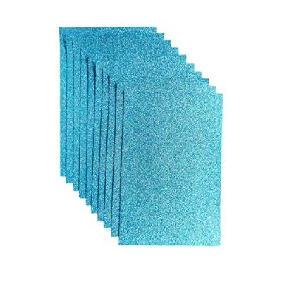 Image of Glitter Felt Fabric, 10pcs Pack Solid Sheets for Party Project, 20x30cm Spray Craft, Square Holiday Greeting Festival (Sky Blue)
