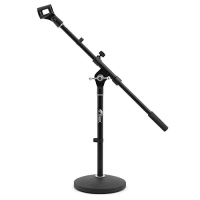 Image of TIGER MCA42 BK Desktop Boom Microphone Stand Weighted Round Base Black
