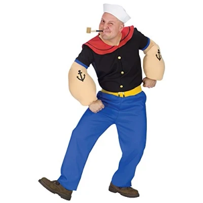 Image of Adult Popeye Fancy Dress Costume Standard