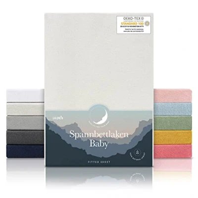Image of Laleni 2x Cot Bed Sheets Soft 135gsm Cotton Travel 140x70 cm, Ivory
