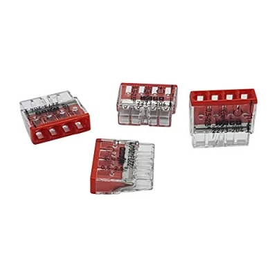 Image of WAGO Terminal Block 24.0 amps 4 pin Transparent/Red, IEC/UL, 0.5 2.5 mm², 105 C, AK3 AT1 GL M X