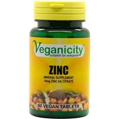 Image of Veganicity Zinc 10mg : Mineral Supplement 90 Tablets