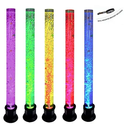 Image of Playlearn 180cm Sensory Bubble Tube incl. Remote, Colour Changing LED Lights, Fish, Wall Mounting Bracket