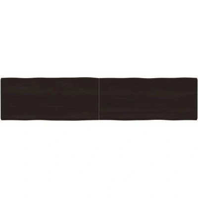Image of vidaXL Table Top Dark Brown 180x40x(2 4) cm Treated Solid Wood Live Edge