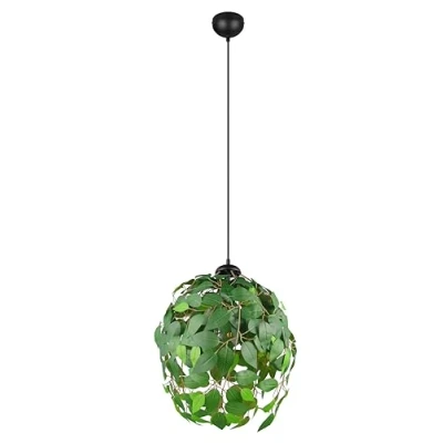 Image of Reality Leuchten Leavy pendant light, black/green, Ø 38 cm, 1 bulb, E27