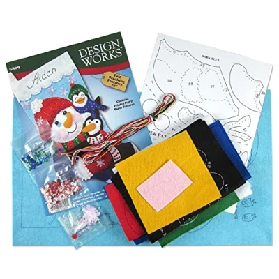 Image of Design Works Crafts Felt Stocking Kit, Snowman &amp; Penguin