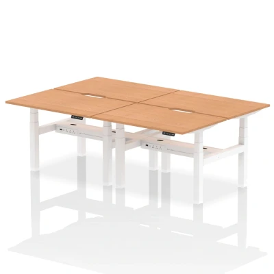 Image of Air B2B 1200x800 Adjustable 4P Bench Desk Scalloped Oak/White