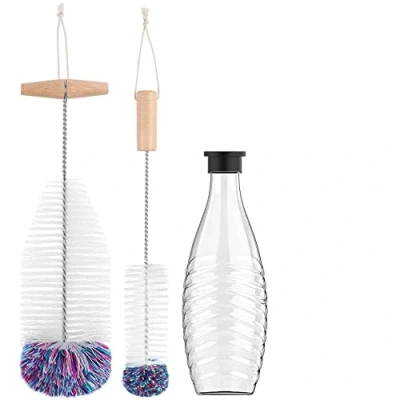 Image of WANGCL Bottle Brush for SodaStream Glass Bottles Scratch Free Cleaning Cleaner Carafe 0.6 Litres Soda Drinking Bottles(Pack of 2 White