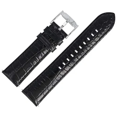 Image of Armani AR 2411 Watch Band 22 mm Leather Black