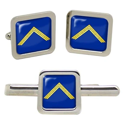 Image of Masonic Lodge Worshipful Master Square Cufflinks and Tie Clip Set