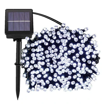 Image of Lamker String Lights Solar Powered 30M 300 LED Outdoor Waterproof Cool White 8 Modes Fairy Light Decorative for Patio Garden Yard Wall Fence Tree Christmas Wedding Party Festival Decor