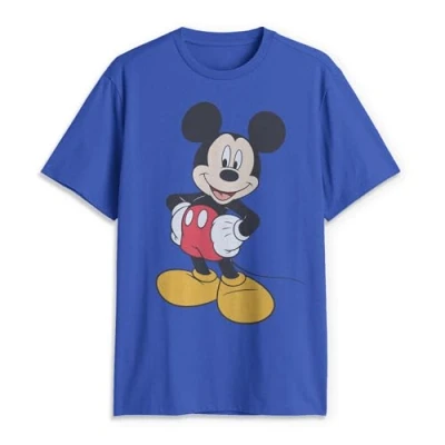 Image of Disney Men&#039;s Classic Mickey Mouse Full Size Graphic Short Sleeve T Shirt, Royal, S