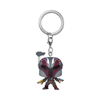 Image of Funko Pop! Keychain: Ahsoka Sabine Wren Star Wars Novelty Keyring Collectable Mini Figure Stocking Filler Gift Idea Official Merchandise TV Fans Backpack Decor