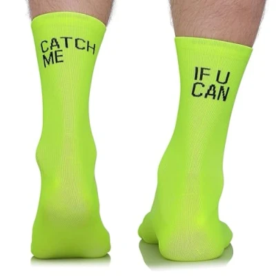 Image of TODO Cycling Socks Men and Women. Breathable Bike Socks. Funny Inscription Womens, Biking (Catch Me ZT, 43 46)