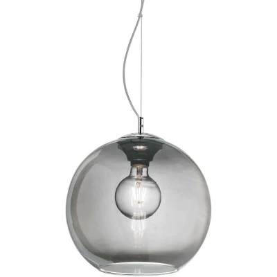 Image of Nemo 1 Light Small Dome Ceiling Pendant Grey, Smokey, E27