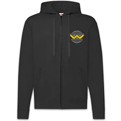 Image of Urban Backwoods Weyland Yutani II Men Zipper Hoodie Hooded Sweatshirt Black Size 2XL