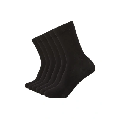 Image of FM London Womens (6 pack) Bamboo Socks, Black, 4 8 UK