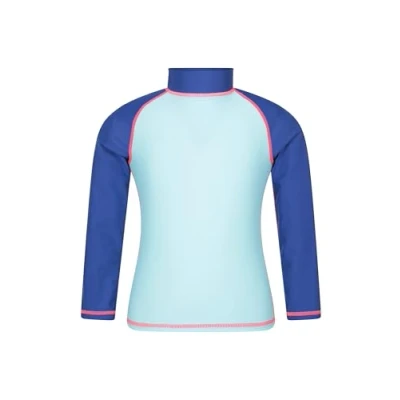 Image of Mountain Warehouse Kids Rash Vest UV Protection Guard, Long Sleeves Childrens Shirt, Flat Seams, Quick Drying, Stretch Fabric Ideal for Swimming, Mint Unicorn Teen Size 13 Years