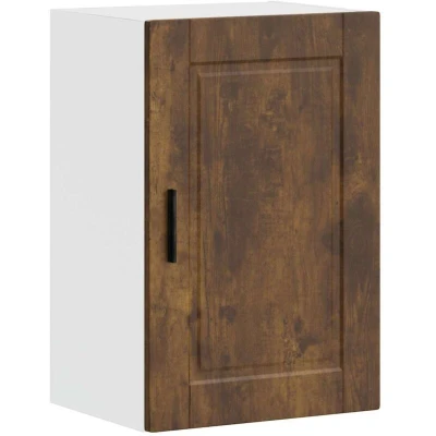 Image of vidaXL Porto Smoked Oak Kitchen Wall Cabinet Engineered Wood Cupboard with Ample Storage 80x31x60 cm for Kitchens, Bedrooms, Living Rooms