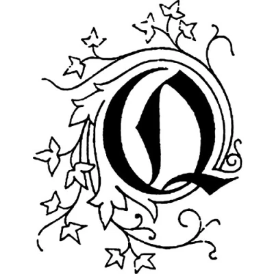 Image of Herbin 40017T Square seal with varnished wooden handle, illuminated letter Q