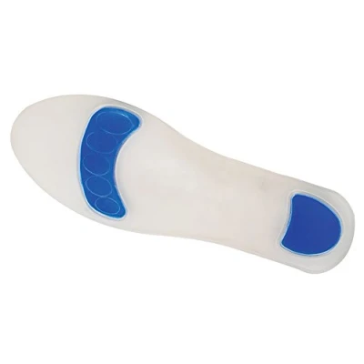 Image of Pair of Cut to Size Medial Grade Silicone Insoles Pressure Relief and Shock Absorption for Heel Pad, Spur Ball Foot Pain Cushioning Sore Swollen Feet Arch Support