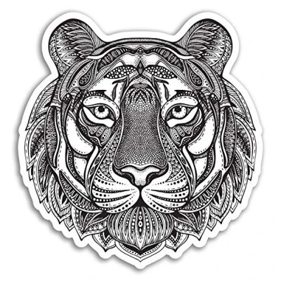 Image of 2 x 10cm Tribal Tiger Vinyl Stickers Tattoo Big Cat Wild Sticker Laptop #18067 (10cm Tall)