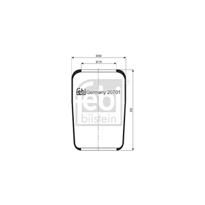 Image of B510040 Boot, air suspension FEBI BILSTEIN 20701 Front Axle Left, Right