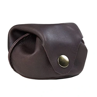 Image of STILORD &#039;Bob&#039; Coin Wallet Leather Vintage Purse Small Money Pouch Slim for Men Women Key Bag Genuine Leather, Colour:Flat Dark Brown