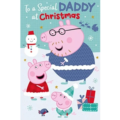 Image of Danilo Promotions Official Peppa Pig Daddy Christmas Card, Multi, PGX10