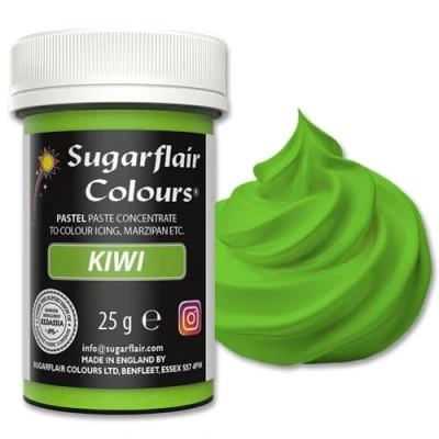 Image of Sugarflair Pastel Kiwi Food Colouring Paste Highly Concentrated for Use with Sugarpaste, Modelling Pastes, Fondant, Buttercream, Royal Icing, Cake Mixes and more 25g