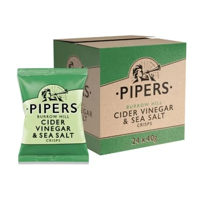 Image of Pipers Gluten Free Burrow Hill Cider Vinegar &amp; Salt Vegetarian Crisps Multi Pack (24)