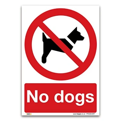 Image of No dogs Sign A4 1mm Rigid Plastic Prohibition Safety Information
