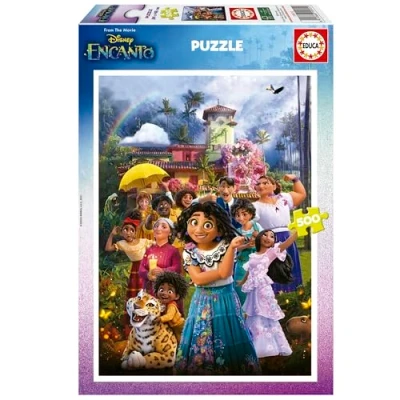 Image of Educa Disney Encanto Puzzle of 500 Pieces. Measures Approximately Once Assembled: 34 x 48 cm. Includes Fix for Hanging up Assembly. from 11 Years Old (19572)