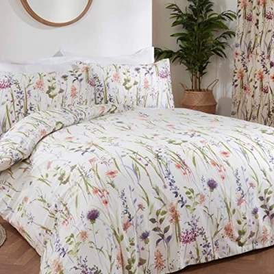 Image of Sundour Hampshire Multi King Size Duvet Cover Set Bedding Bed Linen